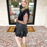 Sheer Long Sleeve Layering Top - Leopard-200 Fashion Blouses-VEVERET CLOTHING-July & June Women's Fashion Boutique Located in San Antonio, Texas