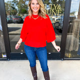 The Eva Sweater - Red-200 Fashion Blouses-JODIFL-July & June Women's Fashion Boutique Located in San Antonio, Texas