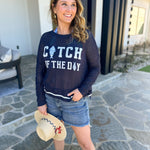 Catch of the Day Open Knit Sweater Top-230 Sweaters/Cardis-SHIRALEAH-July & June Women's Fashion Boutique Located in San Antonio, Texas
