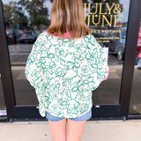 Green & Pink Floral Blouse-200 Fashion Blouses-ENTRO-July & June Women's Fashion Boutique Located in San Antonio, Texas