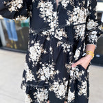 Black & Taupe Vintage Floral Mini Dress-510 Mini-LISTICLE-July & June Women's Fashion Boutique Located in San Antonio, Texas