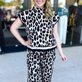Luxurious Cheetah Knit Pant Set-300 Athleisure/Lounge-ENTRO-July & June Women's Fashion Boutique Located in San Antonio, Texas