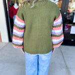 Mary Square - Pippa Green Cardigan-230 Sweaters/Cardis-MARY SQUARE-July & June Women's Fashion Boutique Located in San Antonio, Texas