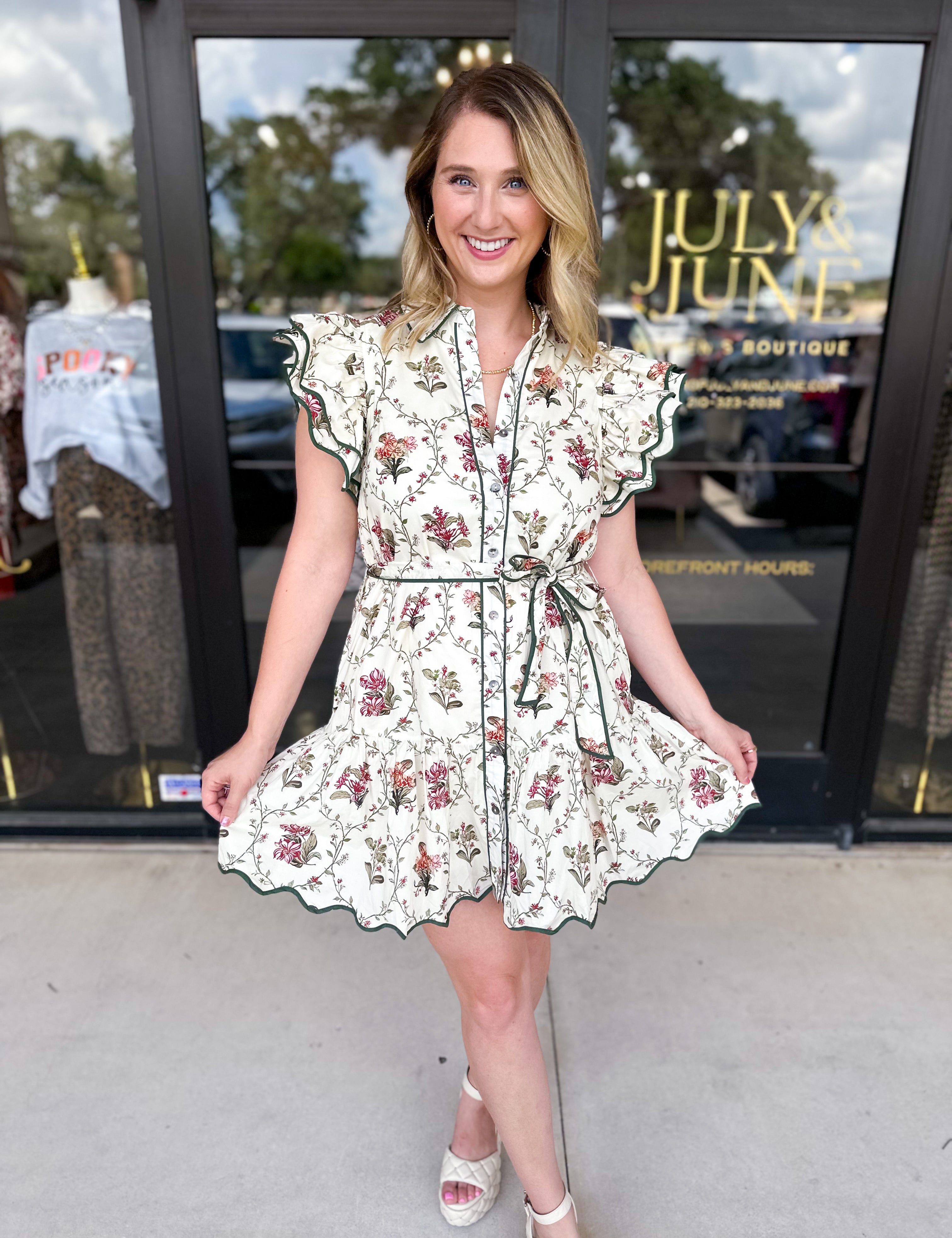 Floral Elegance Mini Dress-510 Mini-ENTRO-July & June Women's Fashion Boutique Located in San Antonio, Texas