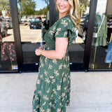 Dusty Green Embroidered Midi Dress-500 Midi-POLOGRAM-July & June Women's Fashion Boutique Located in San Antonio, Texas