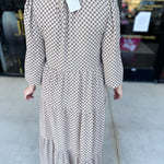 Taupe & Black Midi Dress-500 Midi-POLOGRAM-July & June Women's Fashion Boutique Located in San Antonio, Texas