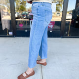Vervet - High Rise Cropped Wide Leg Jeans-400 Pants-VEVERT BY FLYING MONKEY-July & June Women's Fashion Boutique Located in San Antonio, Texas