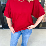 The Ella Knit Sweater Top - Burgundy-230 Sweaters/Cardis-JODIFL-July & June Women's Fashion Boutique Located in San Antonio, Texas