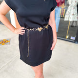 Heart Hammered Link Belt - Gold - One Size-130 ACCESSORIES-Most Wanted USA-July & June Women's Fashion Boutique Located in San Antonio, Texas