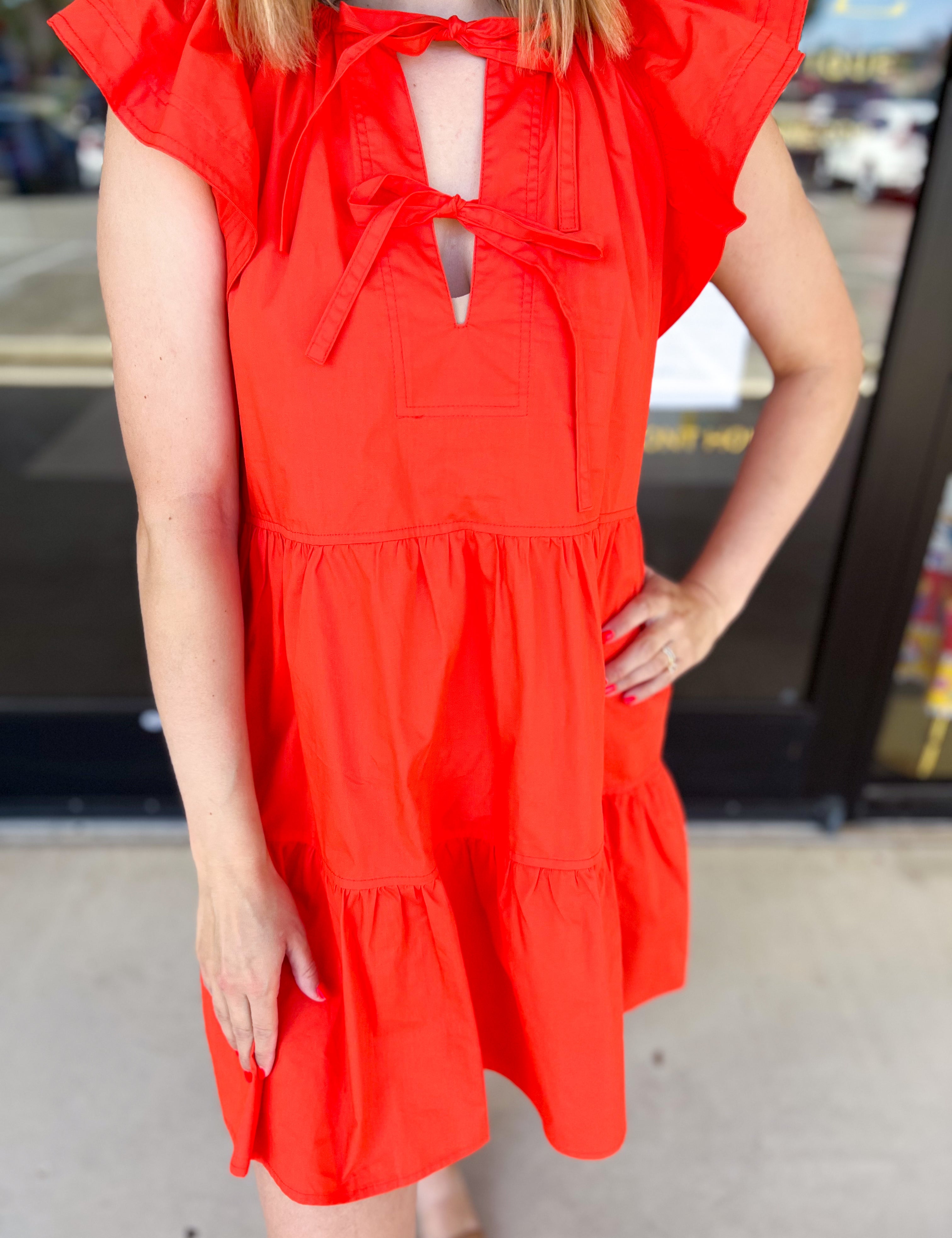 Sun Red Mini Dress-510 Mini-PINCH-July & June Women's Fashion Boutique Located in San Antonio, Texas