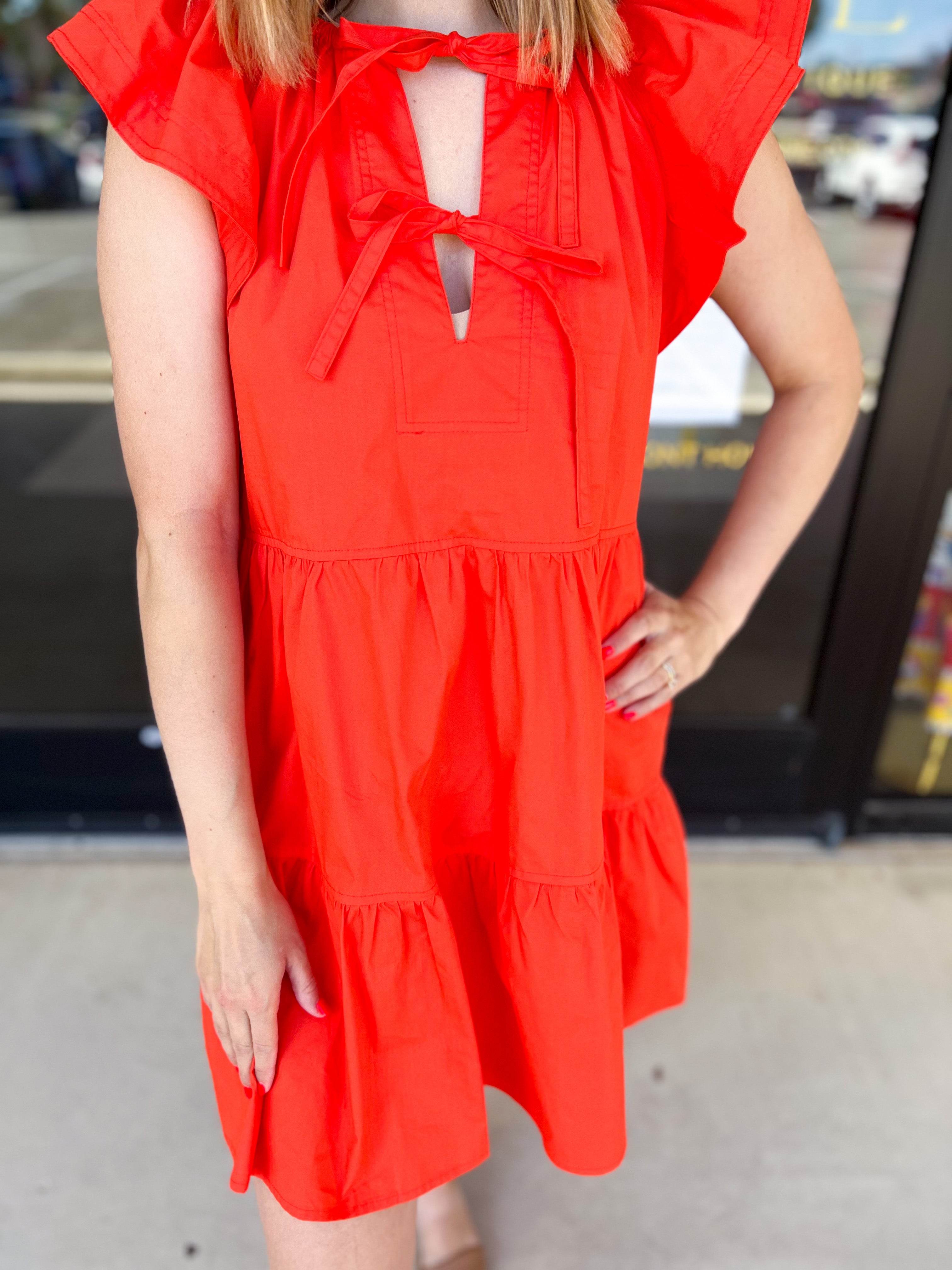 Sun Red Mini Dress-510 Mini-PINCH-July & June Women's Fashion Boutique Located in San Antonio, Texas