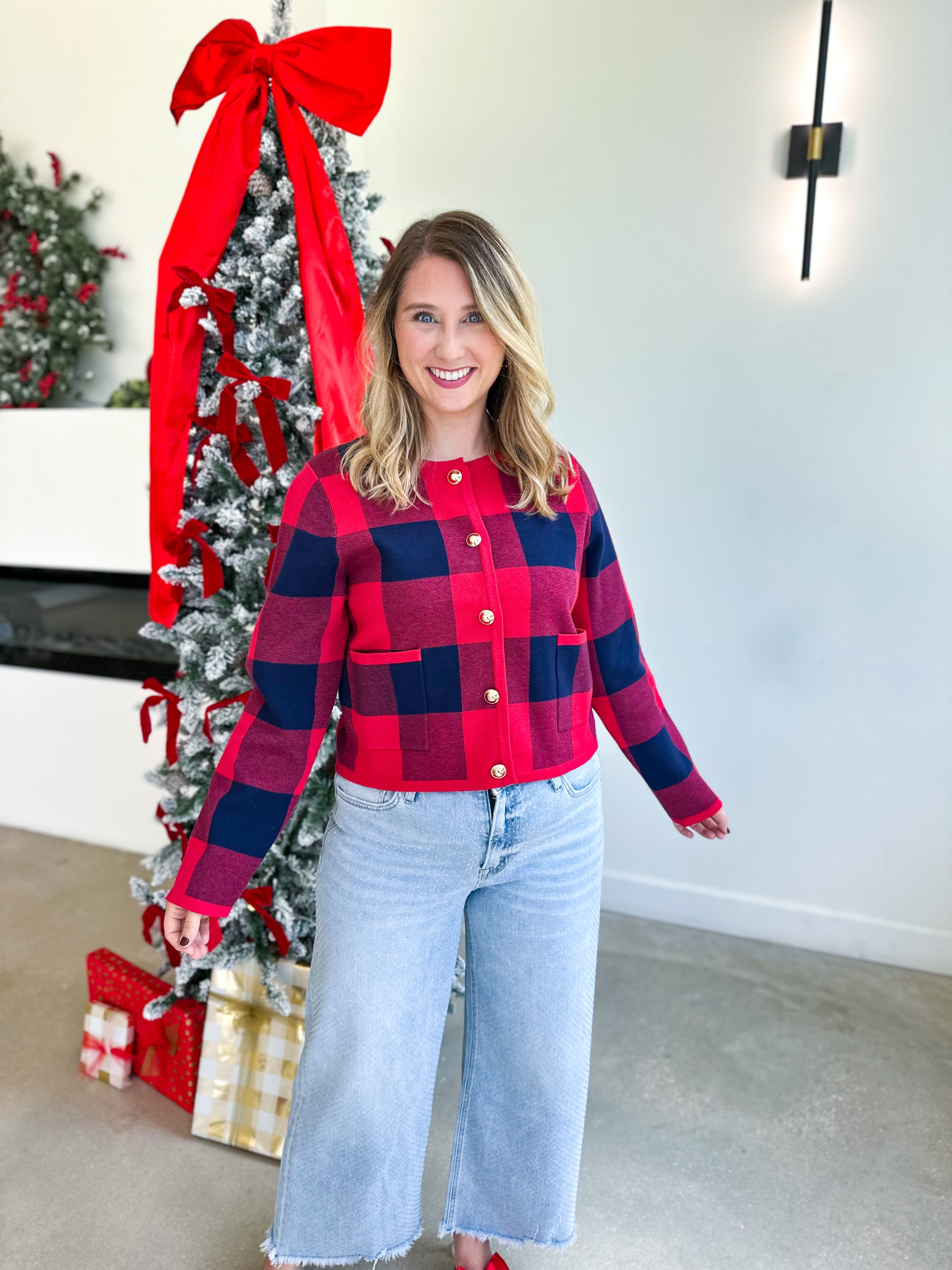 The Kat Cardigan - Red-230 Sweaters/Cardis-ENTRO-July & June Women's Fashion Boutique Located in San Antonio, Texas