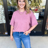 The Ella Knit Sweater Top - Mauve-230 Sweaters/Cardis-JODIFL-July & June Women's Fashion Boutique Located in San Antonio, Texas