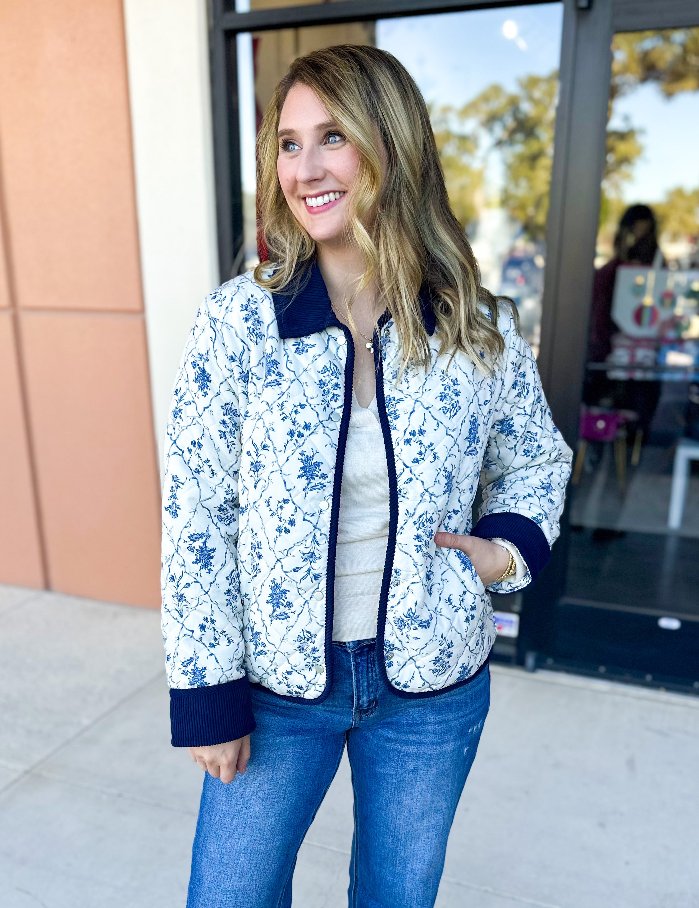 The Kacey Quilted Jacket-600 Outerwear-ENTRO-July & June Women's Fashion Boutique Located in San Antonio, Texas