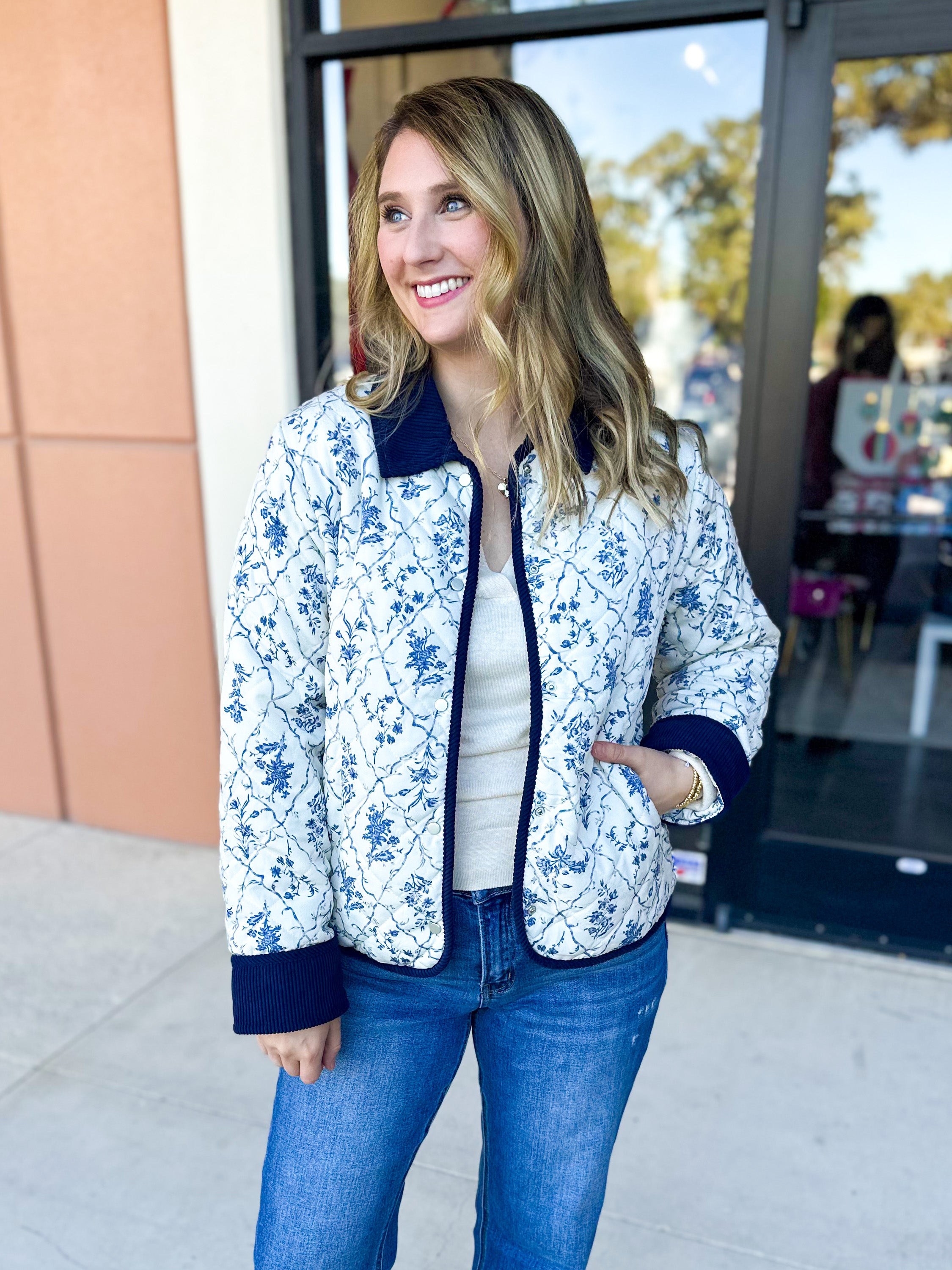 The Kacey Quilted Jacket-600 Outerwear-ENTRO-July & June Women's Fashion Boutique Located in San Antonio, Texas