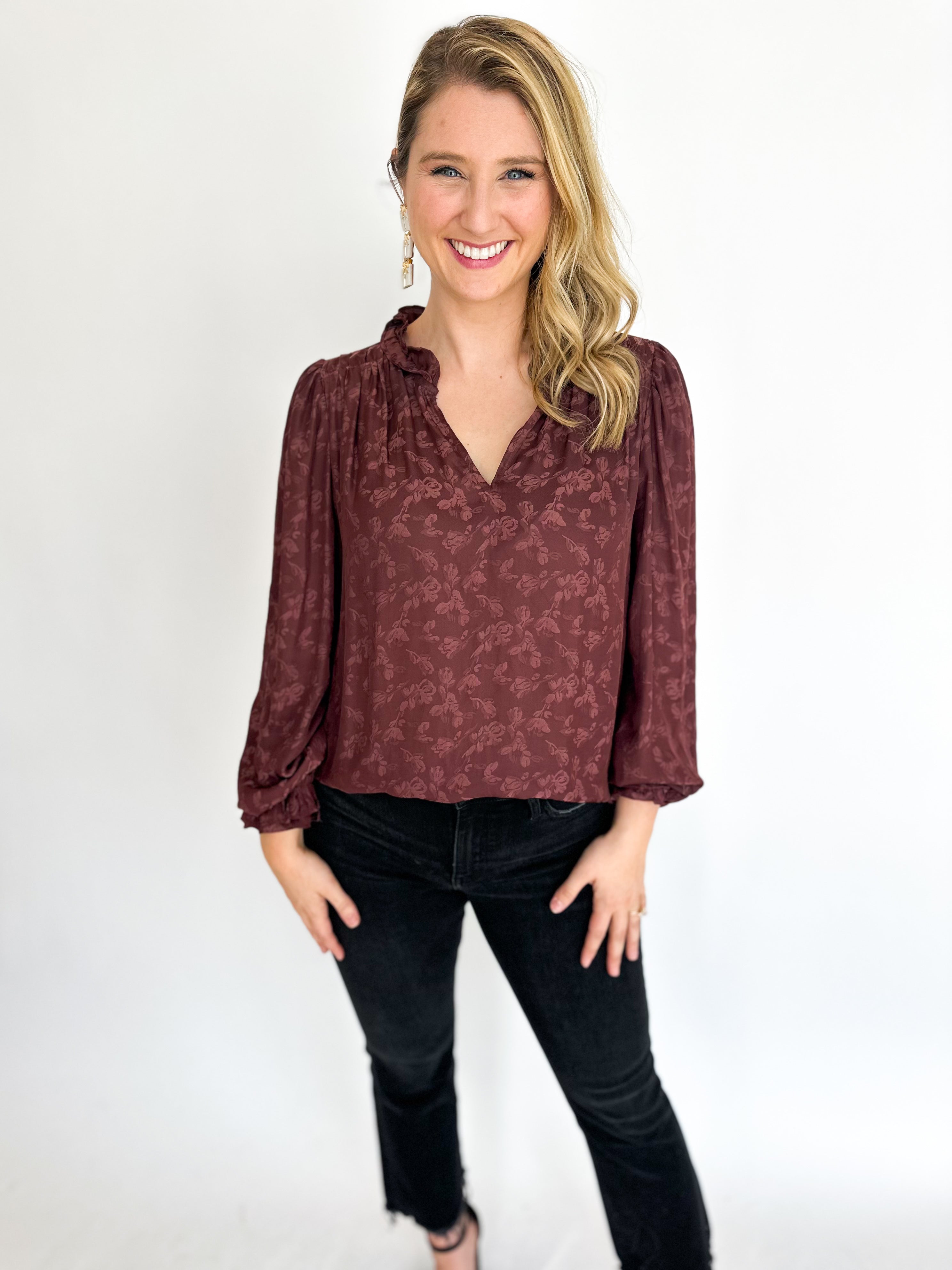The Last Rose Blouse-200 Fashion Blouses-CURRENT AIR CLOTHING-July & June Women's Fashion Boutique Located in San Antonio, Texas