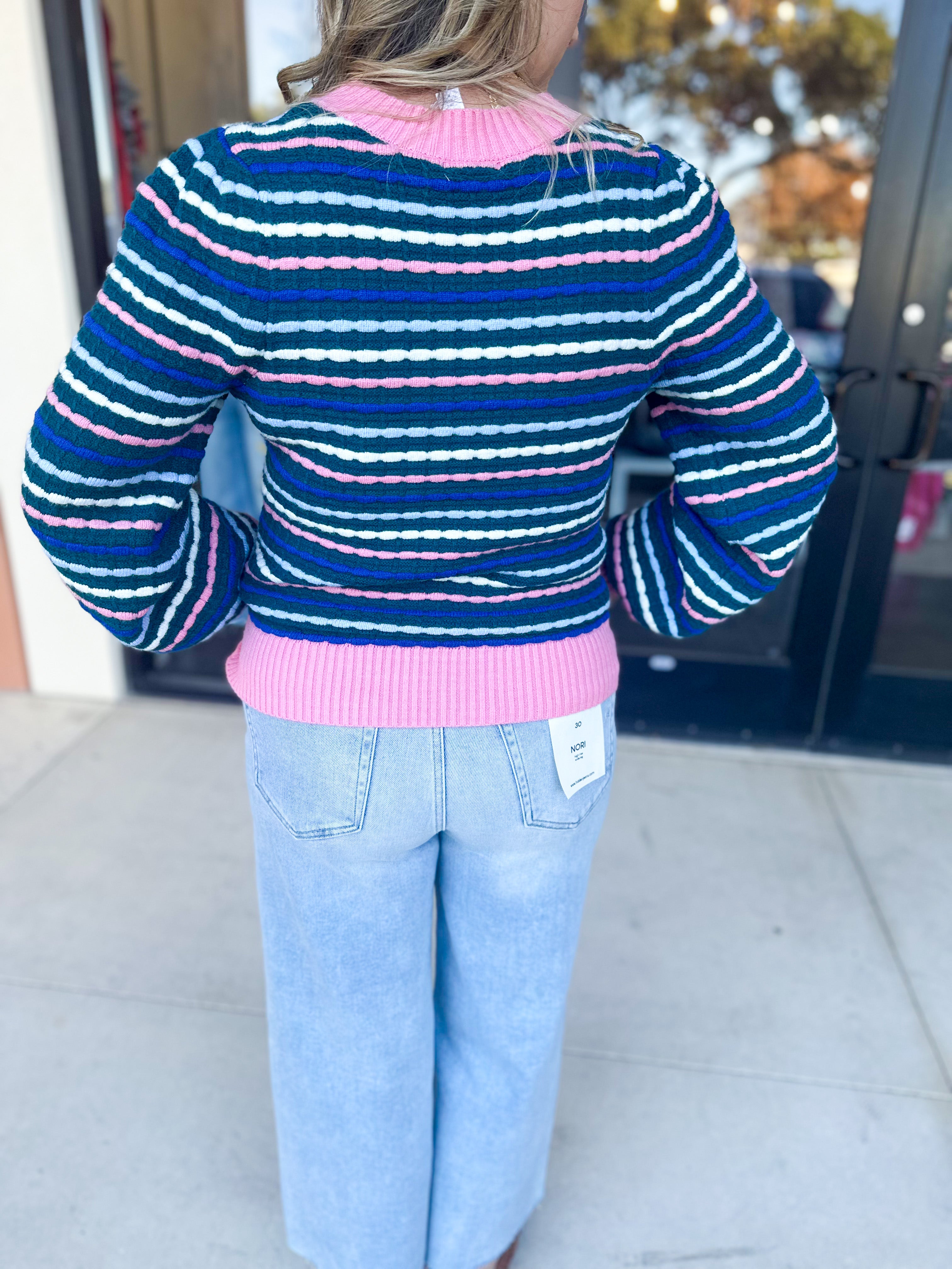 Mary Square - Annabelle Sweater - Teal-230 Sweaters/Cardis-MARY SQUARE-July & June Women's Fashion Boutique Located in San Antonio, Texas