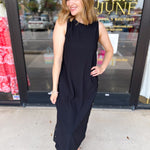 Casual Chic Midi Dress - Black-500 Midi-ENTRO-July & June Women's Fashion Boutique Located in San Antonio, Texas