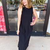 Casual Chic Midi Dress - Black-500 Midi-ENTRO-July & June Women's Fashion Boutique Located in San Antonio, Texas
