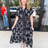 The Kailey Midi Dress - Black-500 Midi-ENTRO-July & June Women's Fashion Boutique Located in San Antonio, Texas