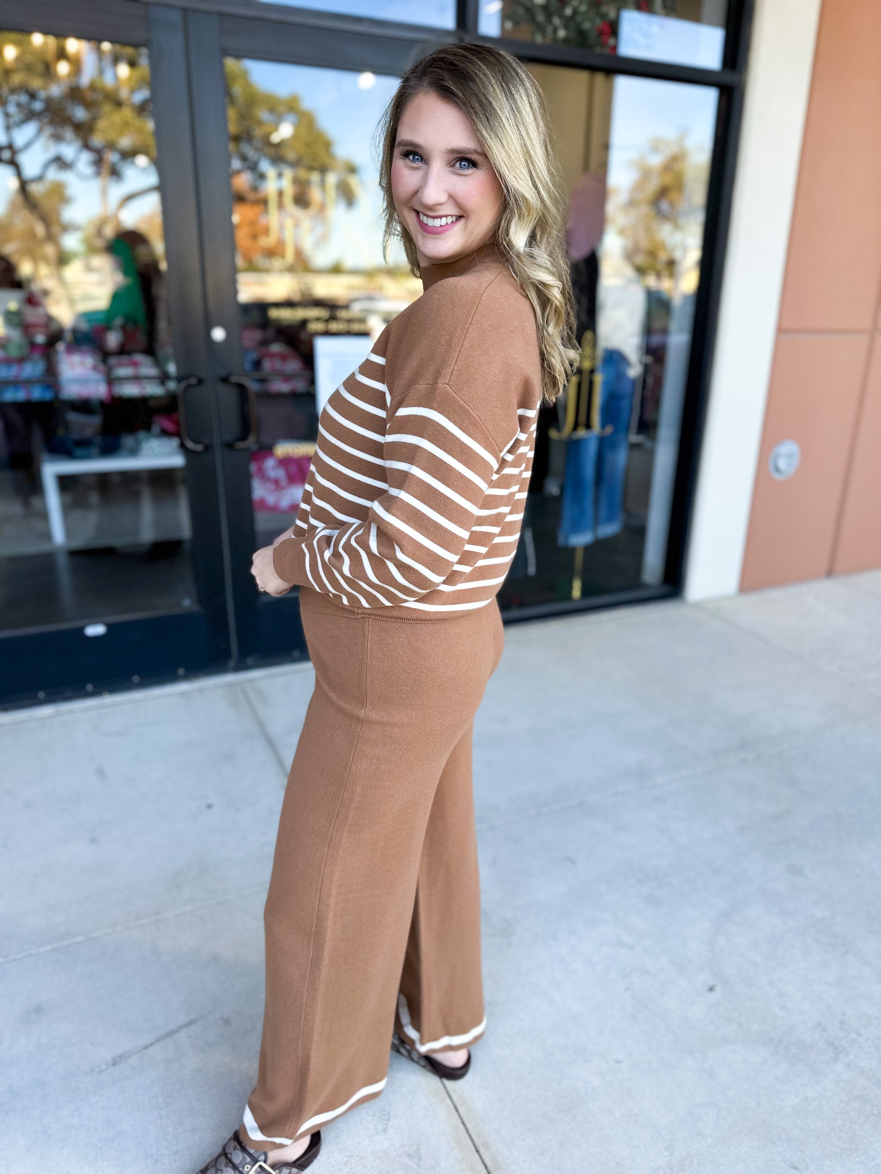 On Trend Sweater & Pant Set-300 Athleisure/Lounge-SKIES ARE BLUE-July & June Women's Fashion Boutique Located in San Antonio, Texas