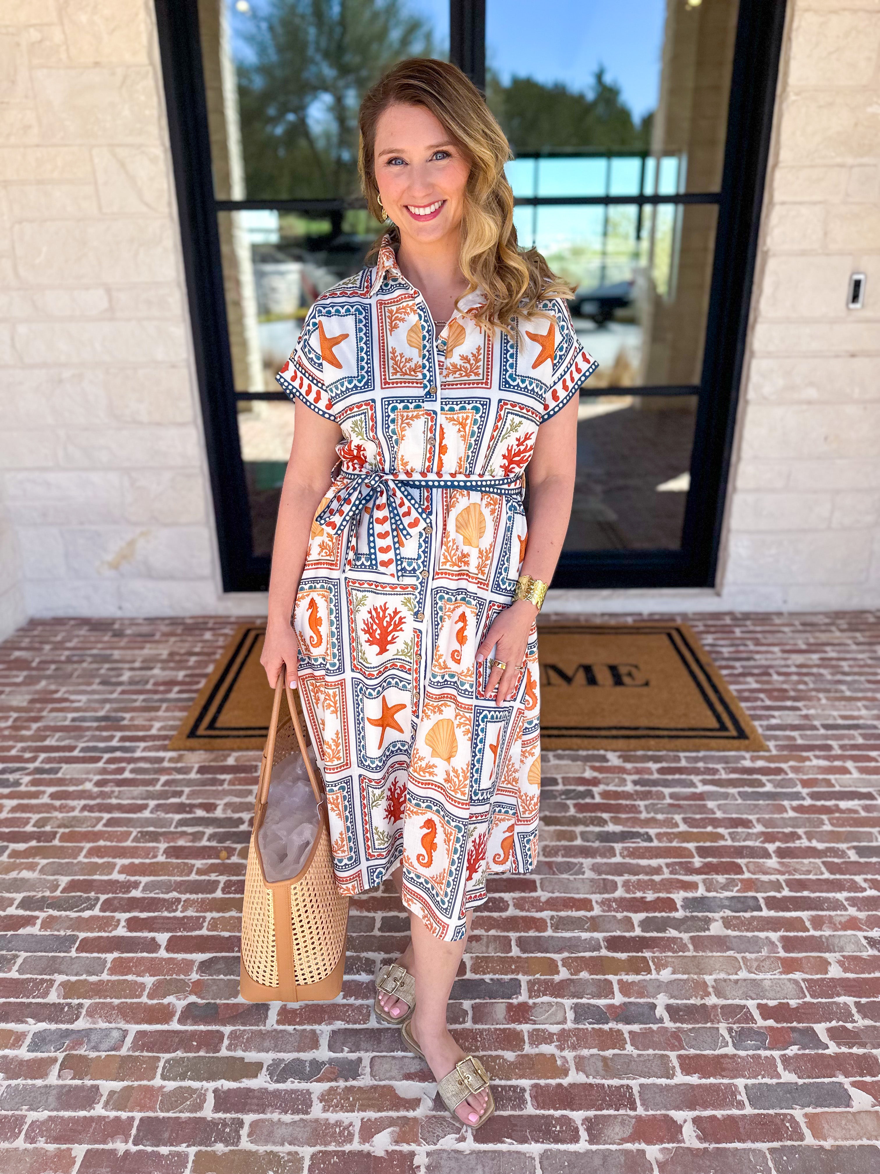 By the Shores Midi Dress-500 Midi-POLOGRAM-July & June Women's Fashion Boutique Located in San Antonio, Texas