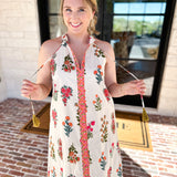 THML - Bloom Halter Midi Dress-500 Midi-THML-July & June Women's Fashion Boutique Located in San Antonio, Texas