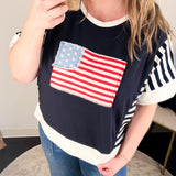 The Red White & Blue Tee-210 Casual Blouses-JODIFL-July & June Women's Fashion Boutique Located in San Antonio, Texas