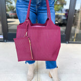 The Robbie Tote - Wine-130 ACCESSORIES-SHIRALEAH-July & June Women's Fashion Boutique Located in San Antonio, Texas