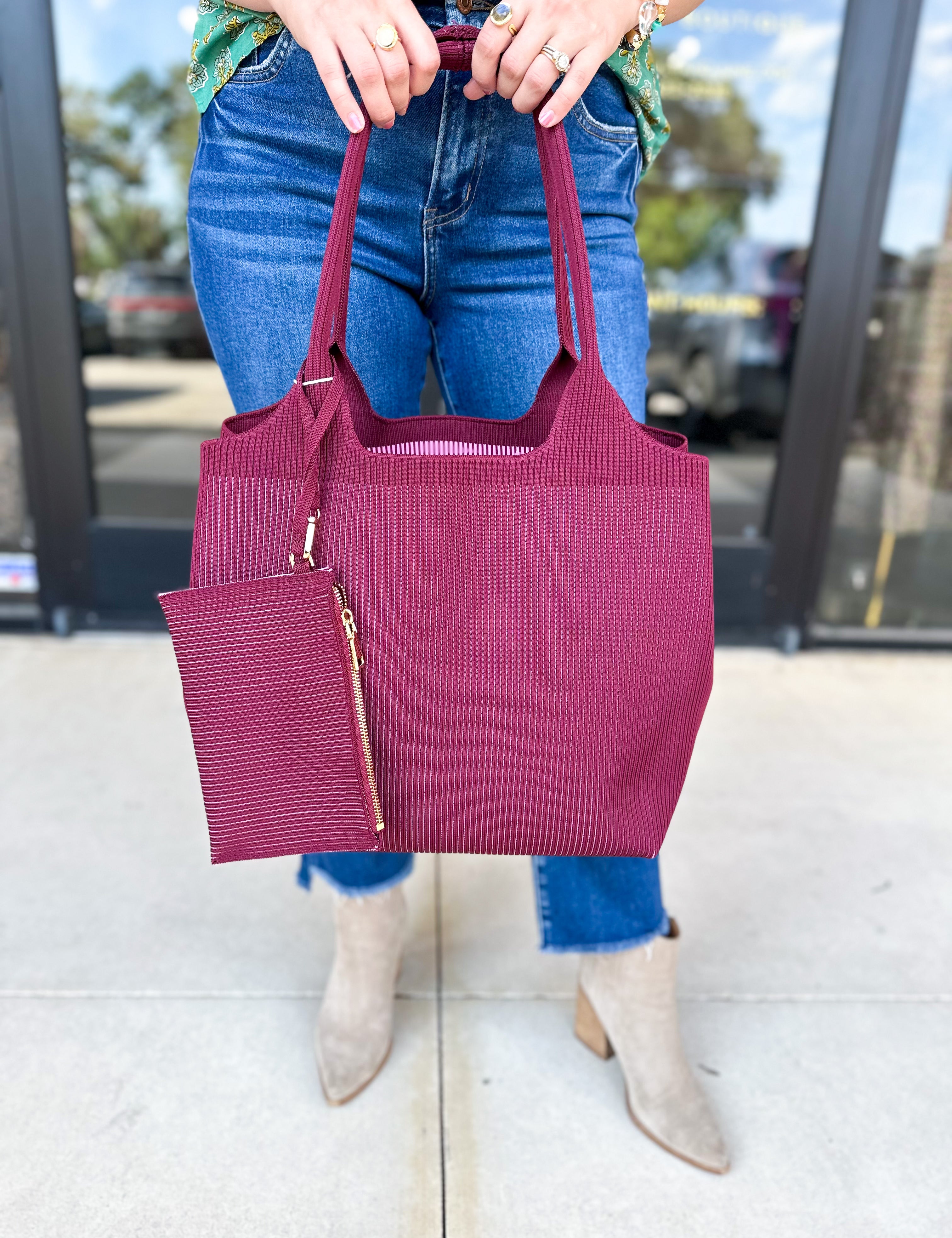 The Robbie Tote - Wine-130 ACCESSORIES-SHIRALEAH-July & June Women's Fashion Boutique Located in San Antonio, Texas