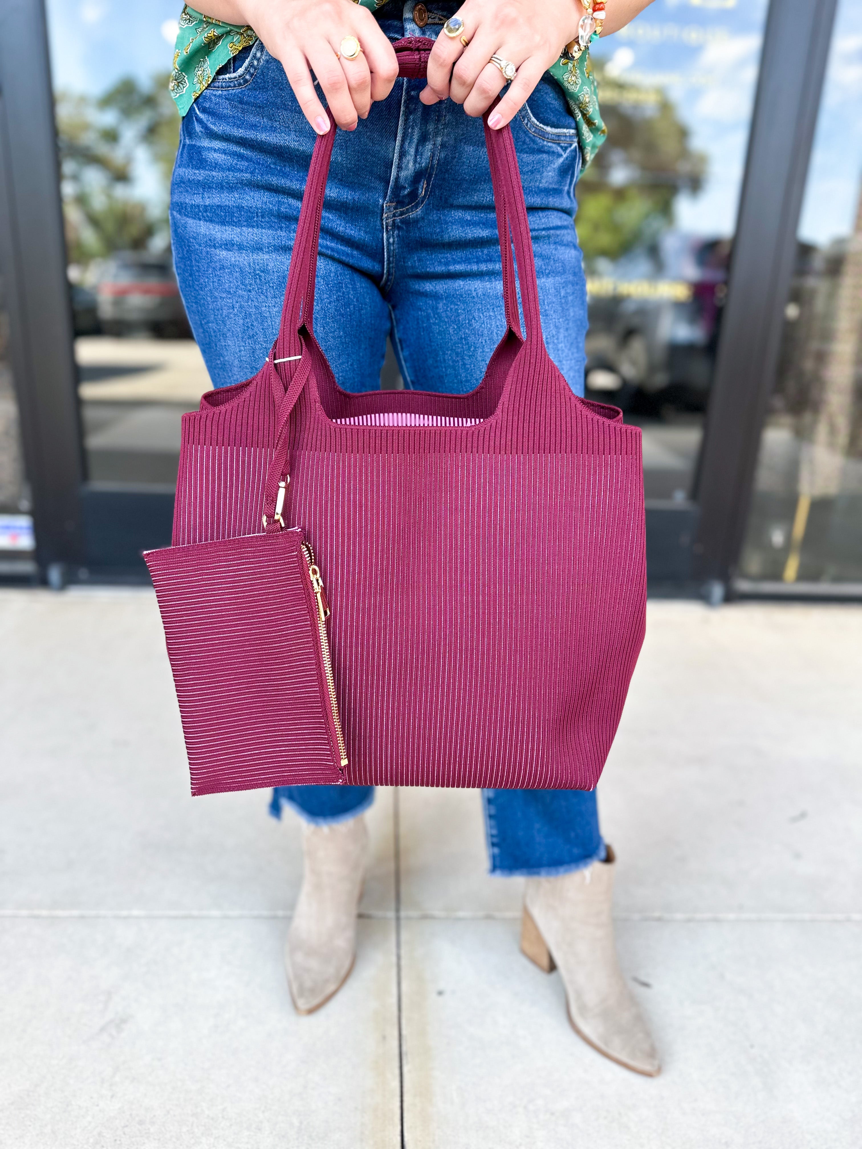 The Robbie Tote - Wine-130 ACCESSORIES-SHIRALEAH-July & June Women's Fashion Boutique Located in San Antonio, Texas