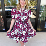 Plum Floral Mini Dress-510 Mini-ENTRO-July & June Women's Fashion Boutique Located in San Antonio, Texas