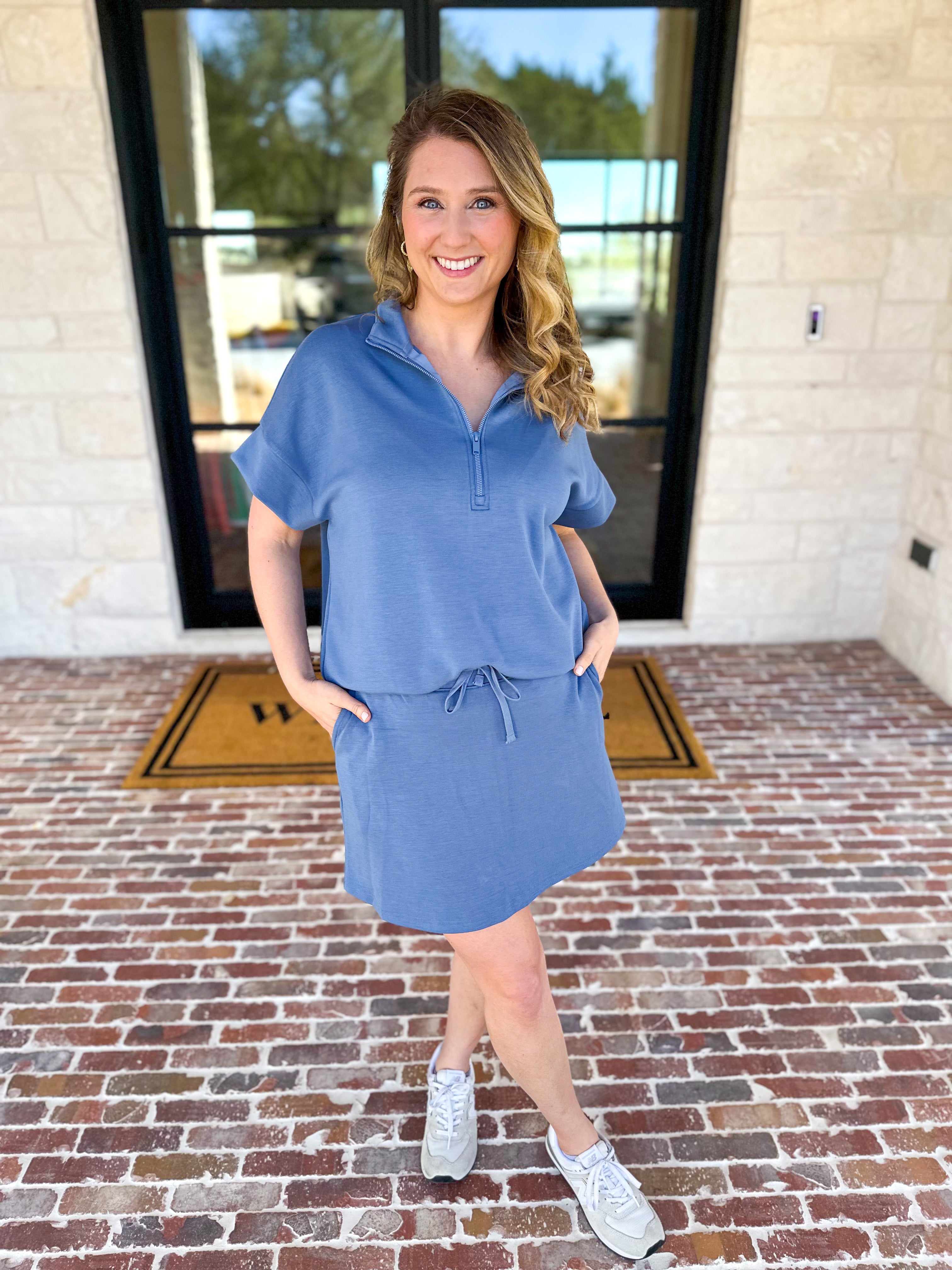 Weekend Traveler Skort Set - Sky Blue-300 Athleisure/Lounge-RAE MODE-July & June Women's Fashion Boutique Located in San Antonio, Texas