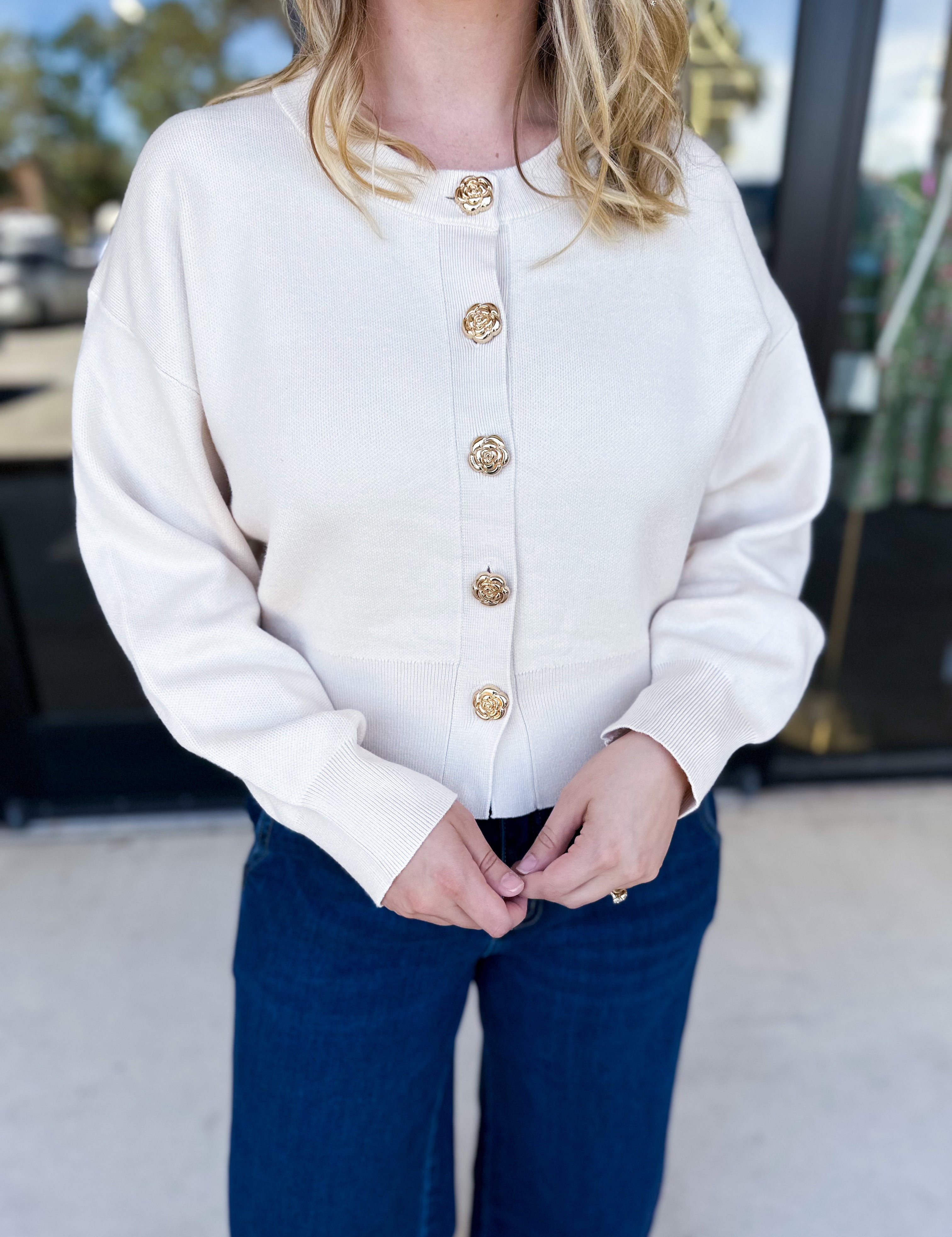 The Rose Cardigan-230 Sweaters/Cardis-ENTRO-July & June Women's Fashion Boutique Located in San Antonio, Texas
