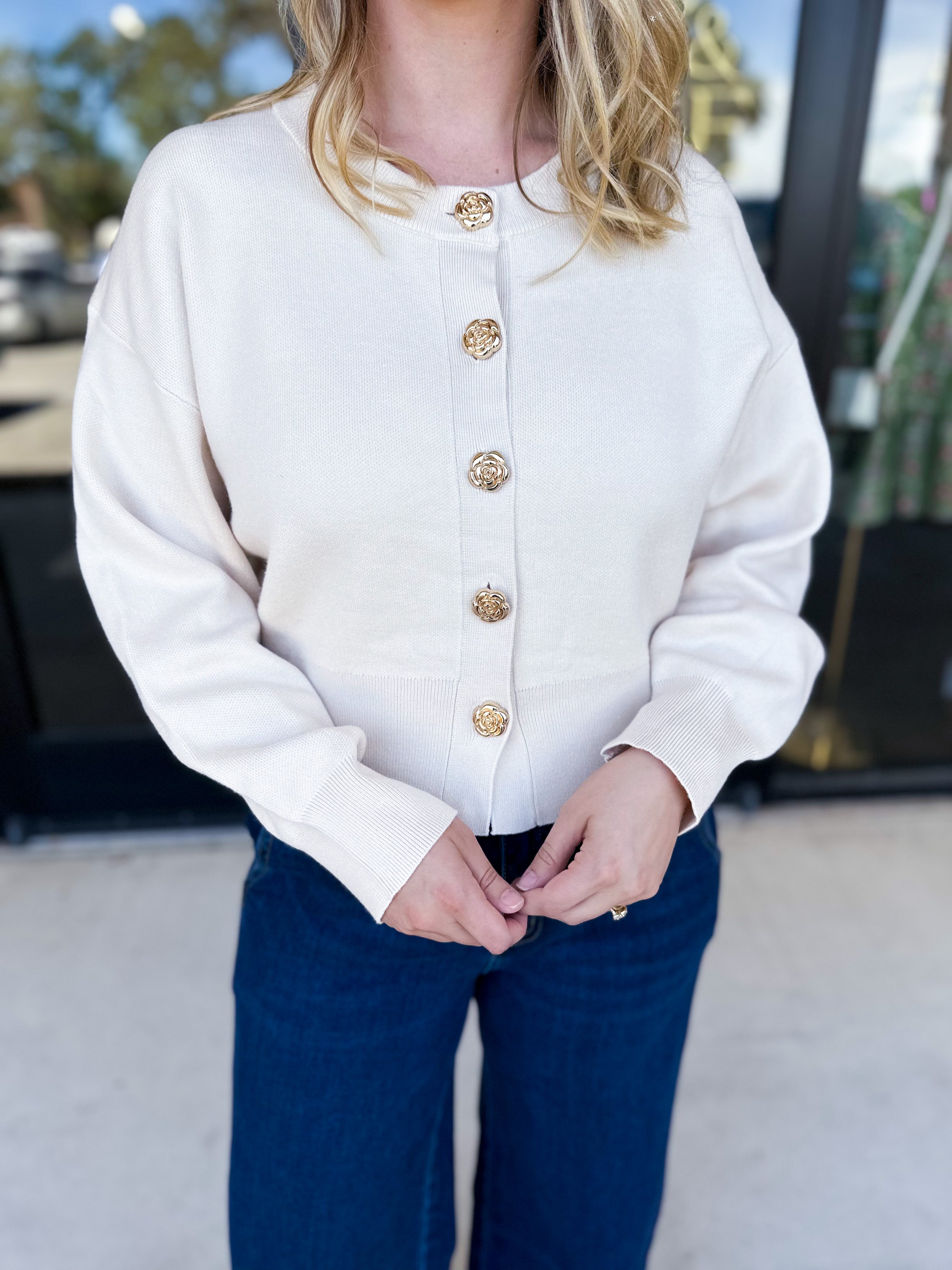 The Rose Cardigan-230 Sweaters/Cardis-ENTRO-July & June Women's Fashion Boutique Located in San Antonio, Texas