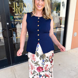 The Sophie Vest - Navy-600 Outerwear-SKIES ARE BLUE-July & June Women's Fashion Boutique Located in San Antonio, Texas