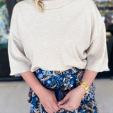 The Kimmy Sweater Top - Oatmeal-230 Sweaters/Cardis-ENTRO-July & June Women's Fashion Boutique Located in San Antonio, Texas