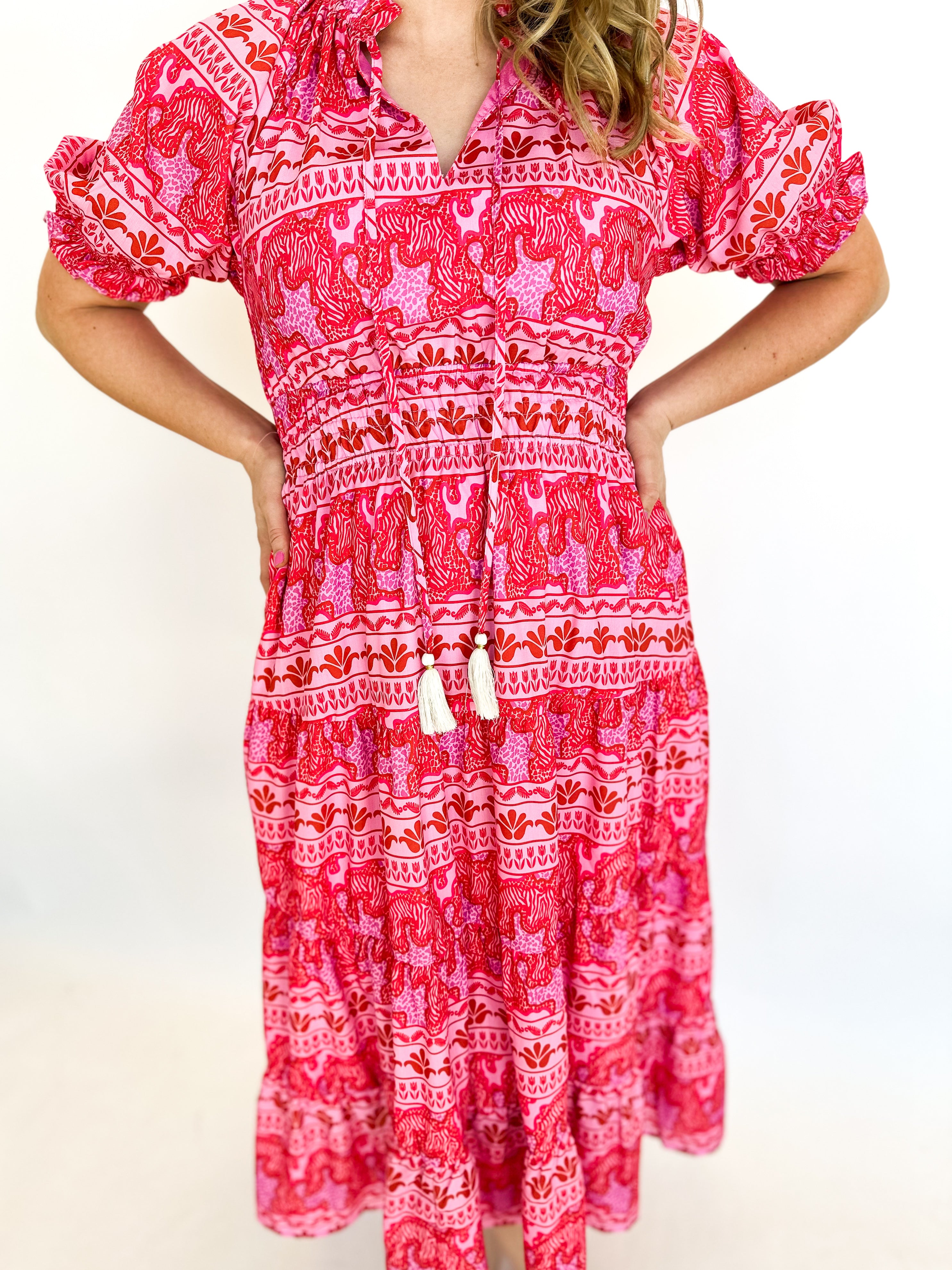 Cabo Pink Midi Dress - THML-500 Midi-THML-July & June Women's Fashion Boutique Located in San Antonio, Texas
