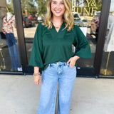 Everyday Comfy Long Sleeve - Pine Green-210 Casual Blouses-JODIFL-July & June Women's Fashion Boutique Located in San Antonio, Texas