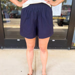 The Everyday Elevated Short - Navy-410 Shorts/Skirts-PINCH-July & June Women's Fashion Boutique Located in San Antonio, Texas