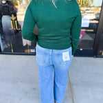 Classic Turtleneck Sweater Top - Hunter Green-230 Sweaters/Cardis-SKIES ARE BLUE-July & June Women's Fashion Boutique Located in San Antonio, Texas