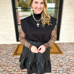 Sheer Long Sleeve Layering Top - Leopard-200 Fashion Blouses-VEVERET CLOTHING-July & June Women's Fashion Boutique Located in San Antonio, Texas