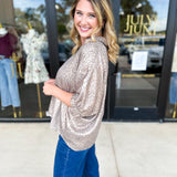 Snakeskin Shimmer Blouse-200 Fashion Blouses-JODIFL-July & June Women's Fashion Boutique Located in San Antonio, Texas