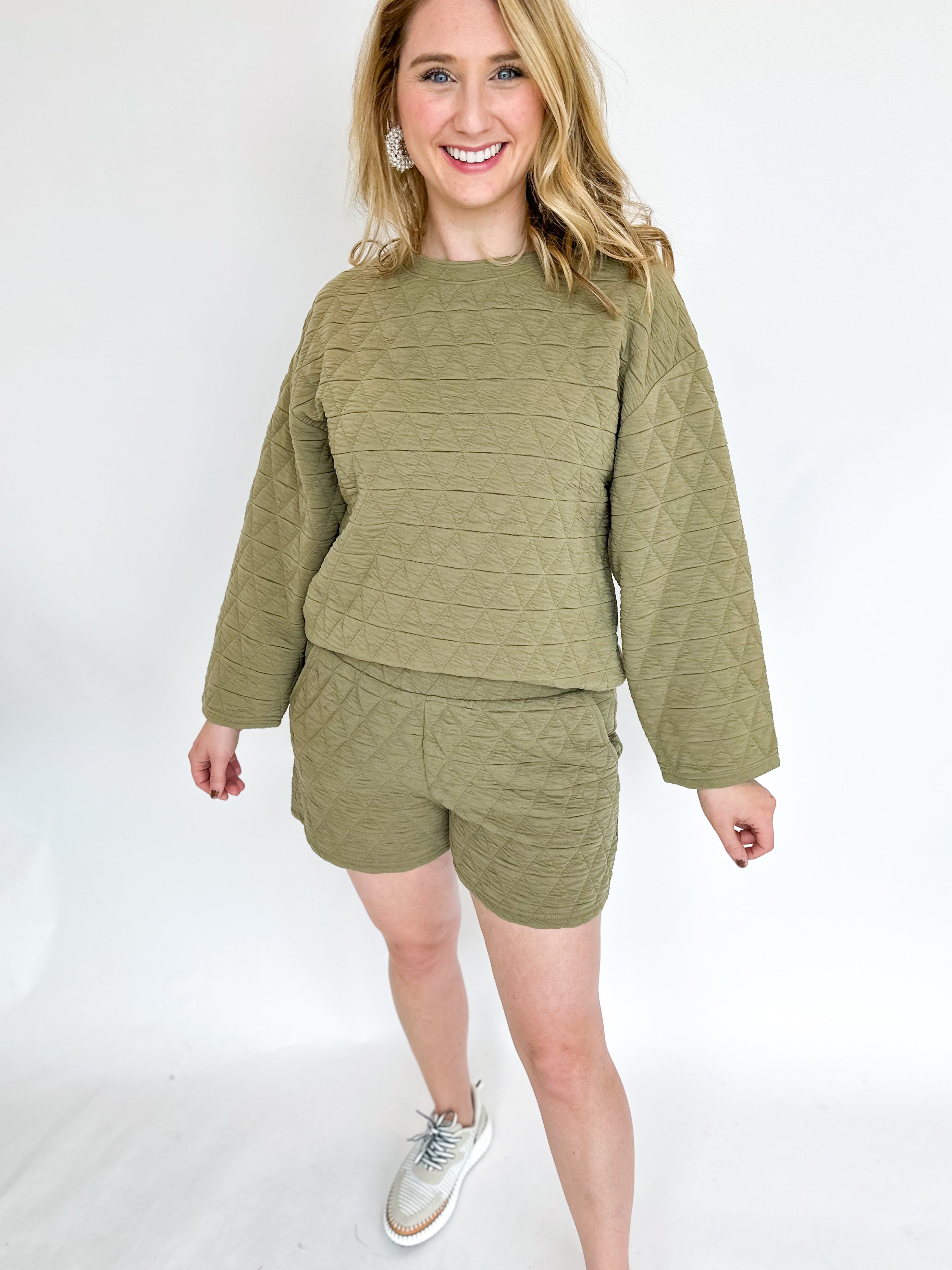 Quilted Set - The Olive-300 Athleisure/Lounge-SEE AND BE SEEN-July & June Women's Fashion Boutique Located in San Antonio, Texas