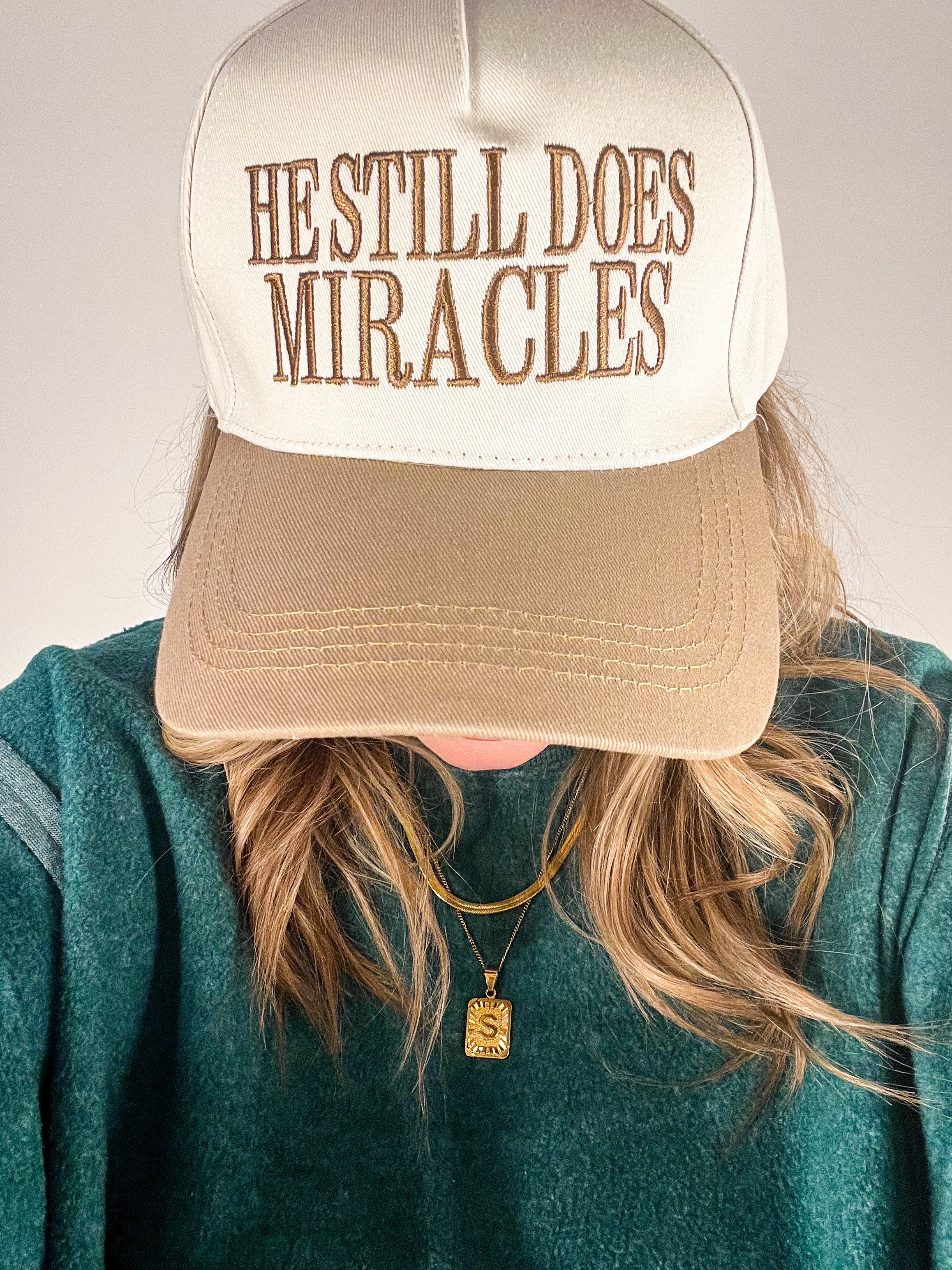 He Still Does Miracles Trucker Hat - Mocha-130 ACCESSORIES-ZENANA-July & June Women's Fashion Boutique Located in San Antonio, Texas