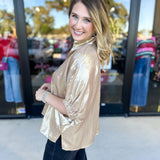 Celebration Blouse - Gold-200 Fashion Blouses-ENTRO-July & June Women's Fashion Boutique Located in San Antonio, Texas