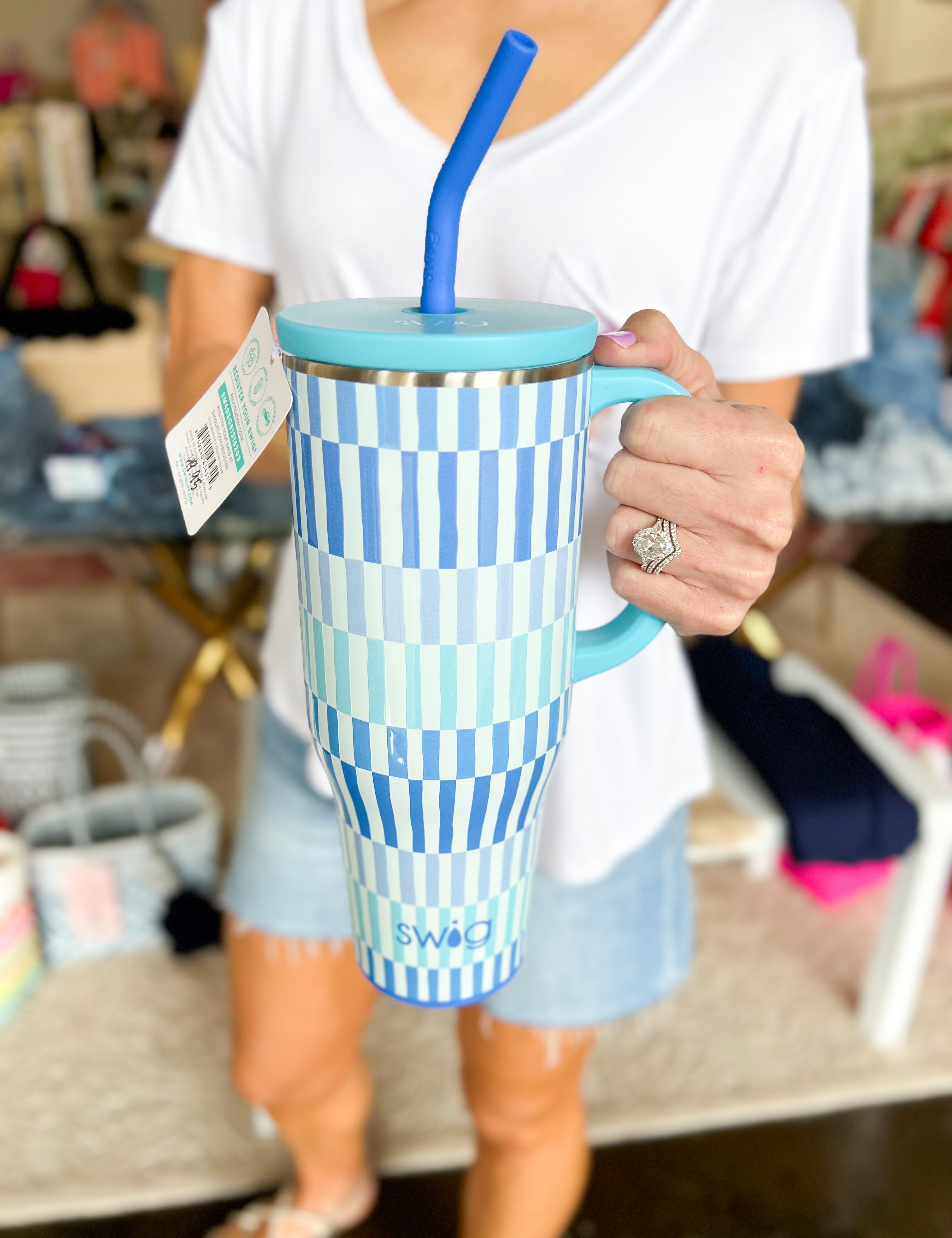 SWIG - Glacier Stripe Mega Mug (40oz.)-140 Gifts + Home-SWIG-July & June Women's Fashion Boutique Located in San Antonio, Texas