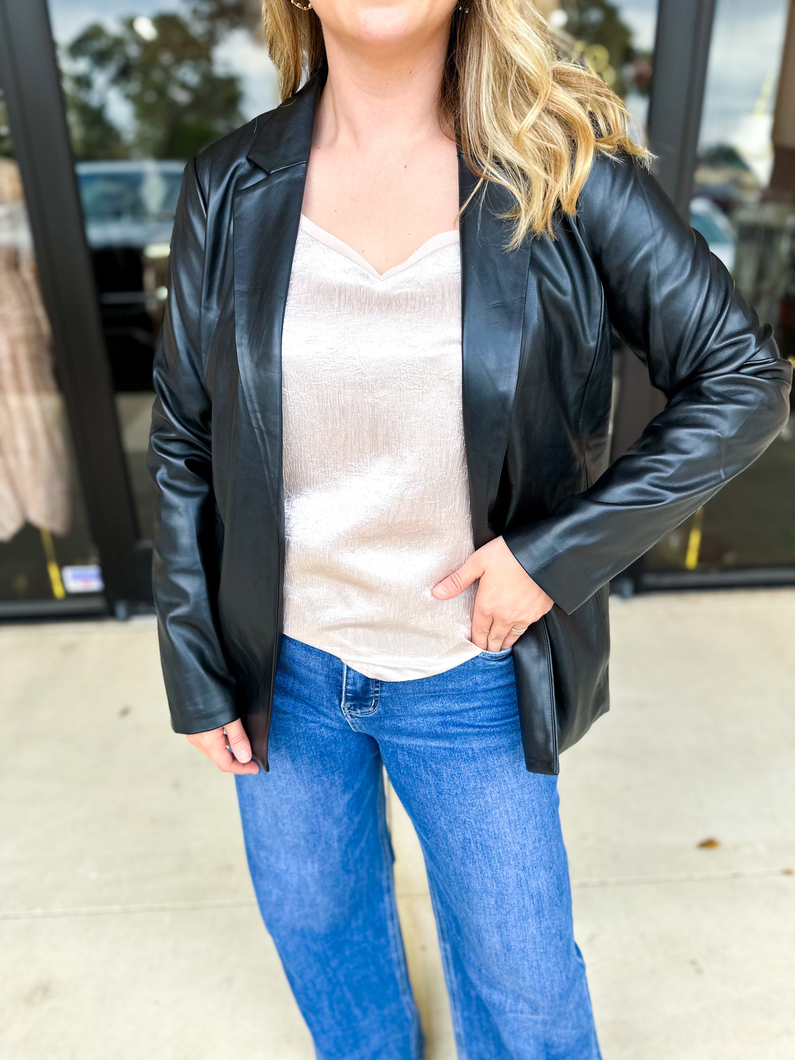 The Girlfriend Blazer-600 Outerwear-SKIES ARE BLUE-July & June Women's Fashion Boutique Located in San Antonio, Texas