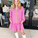 Mary Square - Pink Natasha Mini Dress-510 Mini-MARY SQUARE-July & June Women's Fashion Boutique Located in San Antonio, Texas