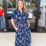 The Kailey Midi Dress - Navy-500 Midi-ENTRO-July & June Women's Fashion Boutique Located in San Antonio, Texas